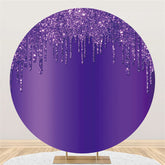 Aperturee Purple Glitter Round Birthday Party Backdrop Decoration